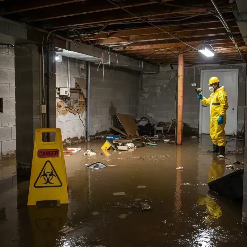 Flooded Basement Electrical Hazard in Warren, OH Property